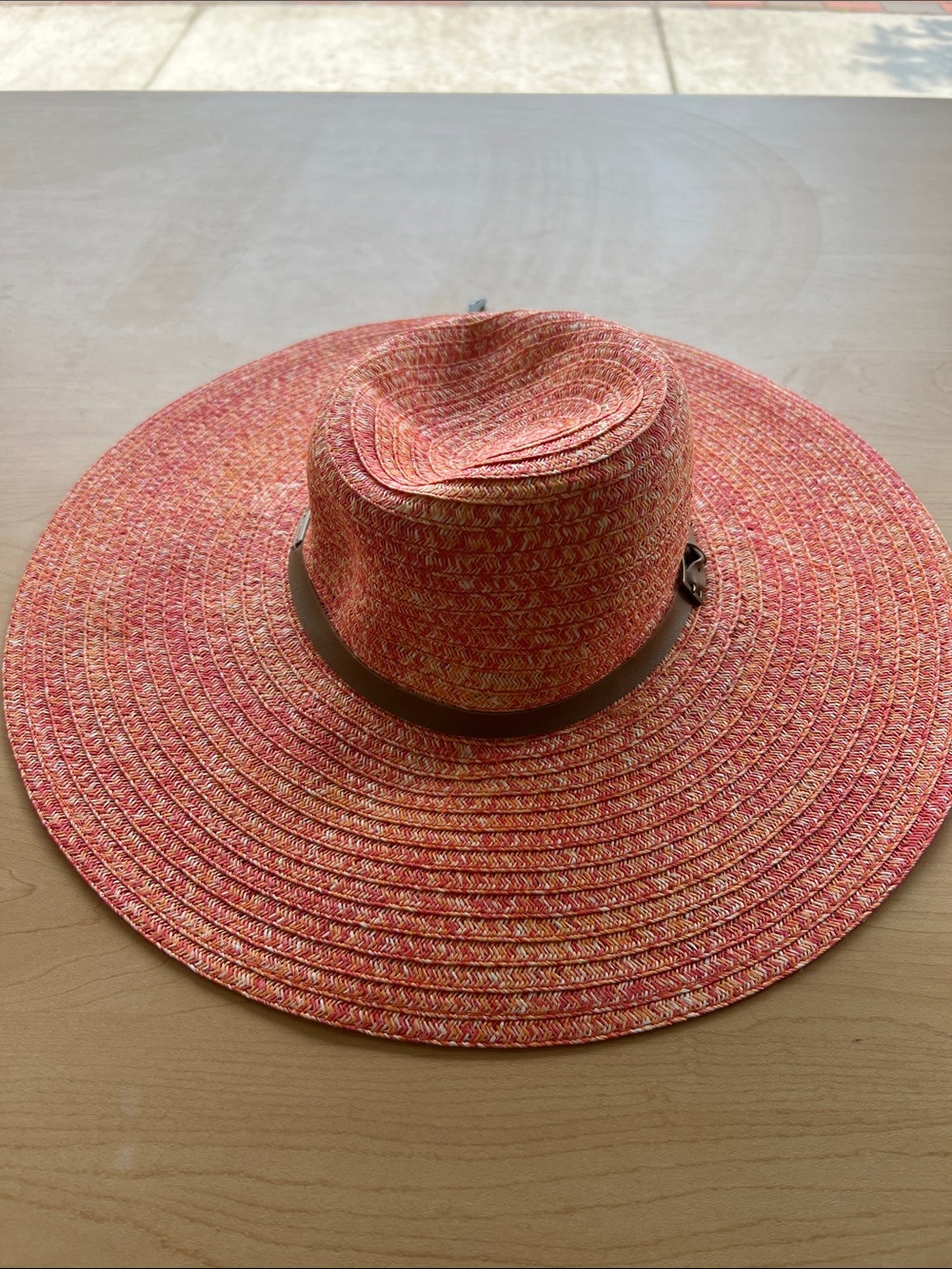 betmar Two-Tone Wide Brim Sun Hat in Navy and Natural with Striped Band